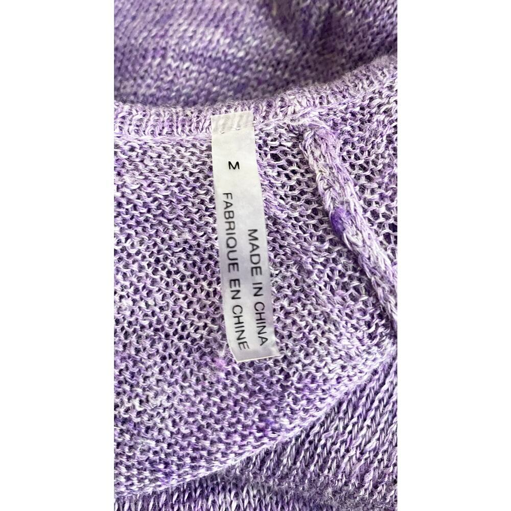 Margaret O'Leary Womens Flounce Italian Linen Lightweight Sweater Blouse Ruffle - Picture 5 of 8